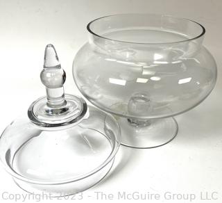 Glass Apothecary Jar with Pedestal Base and Lid.  15" tall.