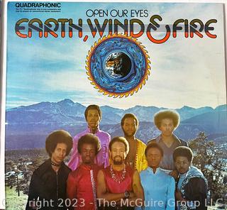 (4) Vinyl Record Albums: (2) Earth, Wind & Fire albums, Commodores, and The Temptations 