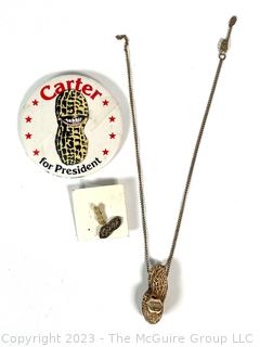 Three (3) President Jimmy Carter Peanut Themed Political Campaign Items