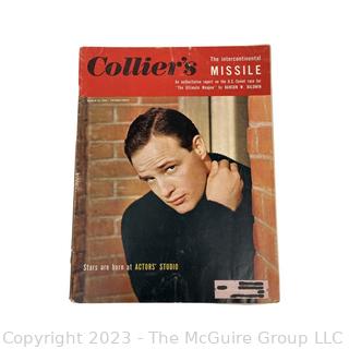 Collier's Magazine March 1956 with Marlon Brando on the Cover and ICBM stories