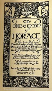 "The Odes and Epodes of Horace" (1911) Bibliophile Society tenth Year Book