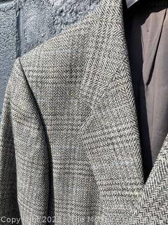 Men's St. Michael's Gray Harris Tweed Wool Jacket Blazer Sport Coat 38R