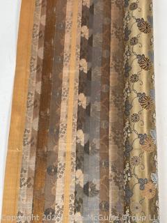 Japanese Gold Silk Brocade With Woven Flower Pattern Kimono Fabric Remnant. 27" x 61" (was 0257CS)