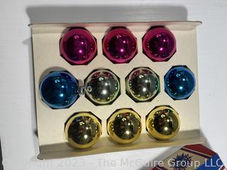 Three (3) Boxes Vintage Mercury Glass Ornaments Including Shiny Brite