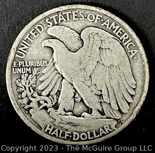 1929D Walking Liberty Half Dollar Silver Coin