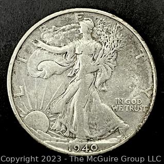 1940S Walking Liberty Half Dollar Silver Coin