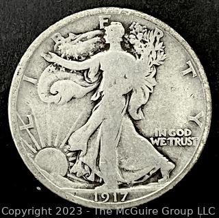 1917 Walking Liberty Half Dollar Silver Coin