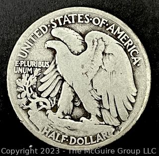 1917 Walking Liberty Half Dollar Silver Coin