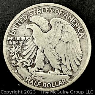 1937S Walking Liberty Half Dollar Silver Coin