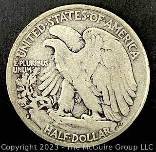 1927S Walking Liberty Half Dollar Silver Coin