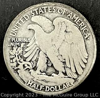 1920D Walking Liberty Half Dollar Silver Coin