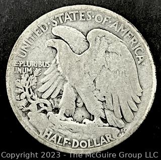 1923S Walking Liberty Half Dollar Silver Coin