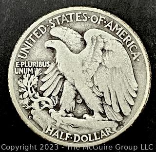 1937D Walking Liberty Half Dollar Silver Coin