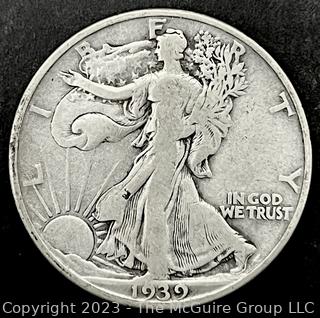 1939 D Walking Liberty Half Dollar Silver Coin