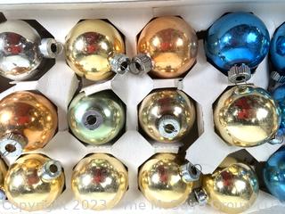 Four (4) Boxes Vintage Mercury Glass Ornaments 