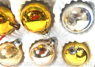 Four (4) Boxes Vintage Mercury Glass Ornaments 