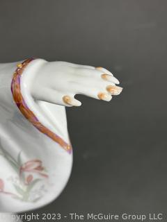 Splendors Of Meiji Hand Painted Japanese Porcelain Geisha Figurine.  Measures 15" Tall