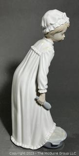 Lladro NAO Porcelain Figurine "Girl Washing Feet". 10.5" Tall