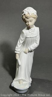 Lladro NAO Porcelain Figurine "Girl Washing Feet". 10.5" Tall