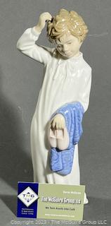 Lladro NAO Porcelain Figurine 232 Boy with Slippers. 10" Tall