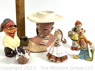 Group of Decorative Figurines Including Head Vase, Lefton, Royal Doulton, Occupied Japan and Henning Norway Troll