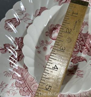 Collection of Red & White Transferware Porcelain China Including Clarice Cliff Royal Staffordshire, Tonquin, Brigadon Sadler & Spode Jasmine.