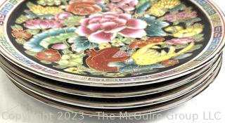 Collection of Hand Painted Japanese Porcelain Plates Including Zhongguo Chao Cai Chinese Mille Fleur 