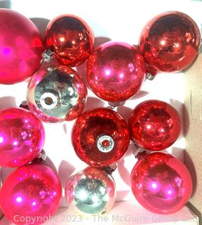 Vintage Mercury Glass Ornaments Including Shiny Brite, West Germany, Rauch and Bells