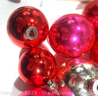 Vintage Mercury Glass Ornaments Including Shiny Brite, West Germany, Rauch and Bells