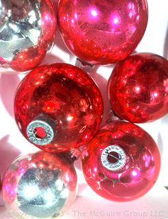 Vintage Mercury Glass Ornaments Including Shiny Brite, West Germany, Rauch and Bells