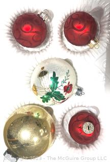 Vintage Mercury Glass Ornaments Including Shiny Brite, West Germany, Rauch and Bells