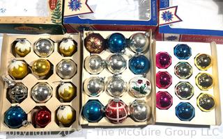 Three (3) Boxes Vintage Mercury Glass Ornaments Including Shiny Brite