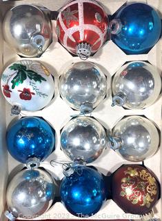 Three (3) Boxes Vintage Mercury Glass Ornaments Including Shiny Brite