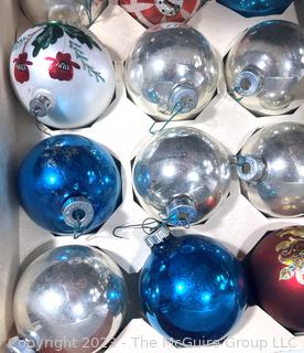 Three (3) Boxes Vintage Mercury Glass Ornaments Including Shiny Brite