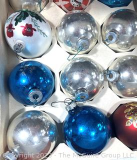 Three (3) Boxes Vintage Mercury Glass Ornaments Including Shiny Brite