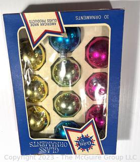 Three (3) Boxes Vintage Mercury Glass Ornaments Including Shiny Brite