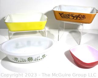 Four (4) Pieces of Vintage Pyrex Cookware