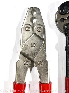 Four (4) tools:  Metal Hammers and  three Crimping Pliers. 