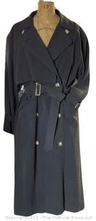 Navy Blue Burberrys Of London Classic Long Trench Coat  Size 10 Petite, New with Tag.  Missing liner