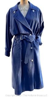 Navy Blue Burberrys Of London Classic Long Trench Coat  Size 10 Petite, New with Tag.  Missing liner