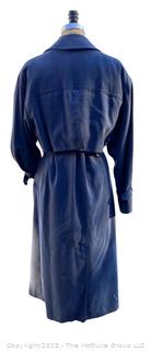 Navy Blue Burberrys Of London Classic Long Trench Coat  Size 10 Petite, New with Tag.  Missing liner