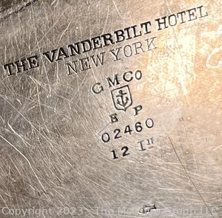 Silver Plate Items Including Tray From the Vanderbilt Hotel New York. 