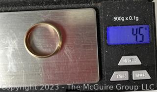 14KT Yellow Gold Wedding Band In Box.  4.5 grams 