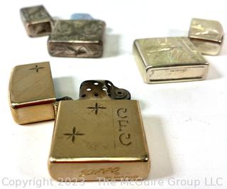 Three (3) Vintage Cigarette Lighters, one gold filled and two Sterling Silver. 