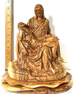 The Madonna Della Pietà Statue By Michelangelo Hand Carved In Olive Wood From Bethlehem Holy Land (was 0170BC)