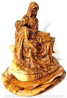 The Madonna Della Pietà Statue By Michelangelo Hand Carved In Olive Wood From Bethlehem Holy Land (was 0170BC)