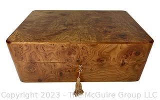 Handmade Wood Burl Veneer Jewelry Box  