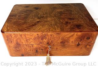 Handmade Wood Burl Veneer Jewelry Box  