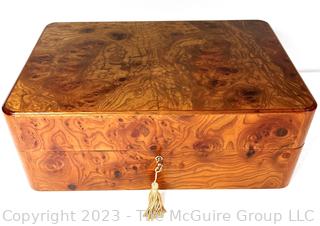 Handmade Wood Burl Veneer Jewelry Box  