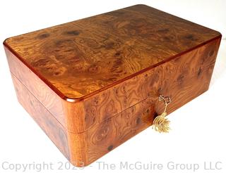 Handmade Wood Burl Veneer Jewelry Box  